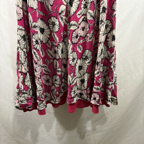 Talbots Midi Dress Womens Plus 16 Pink Floral Boho Flowy Lightweight Summer - Picture 13 of 16